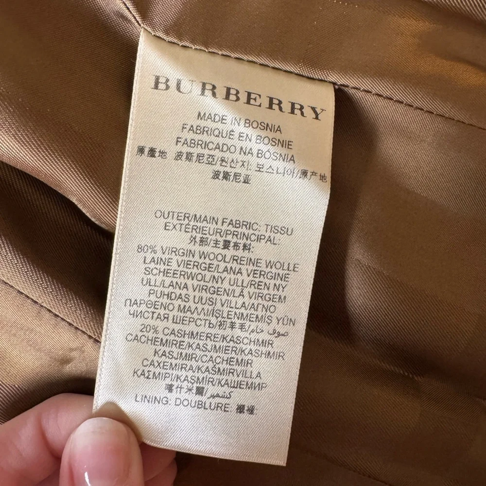 Burberry Wool Cashmere Military Coat Size 6